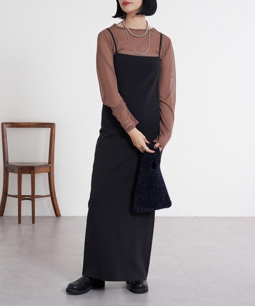 SHENERY（シーナリー）の「シアーカットソー（Tシャツ/カットソー・レディース・オフホワイト/ブラック/グレー/ブラウン・FREE）」の9枚目の写真