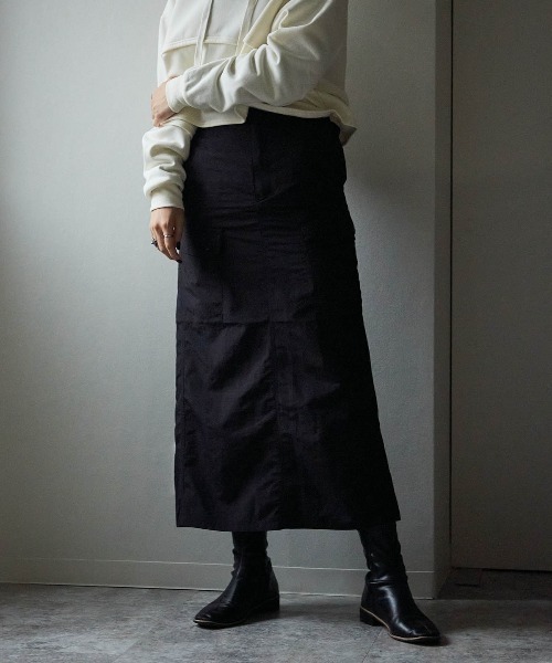 TRIANGLE PALETTE（トライアングルパレット）の「ナイロンカーゴスカート（スカート・レディース・ブルー/ブラック/カーキ/パープル・FREE）」の5枚目の写真