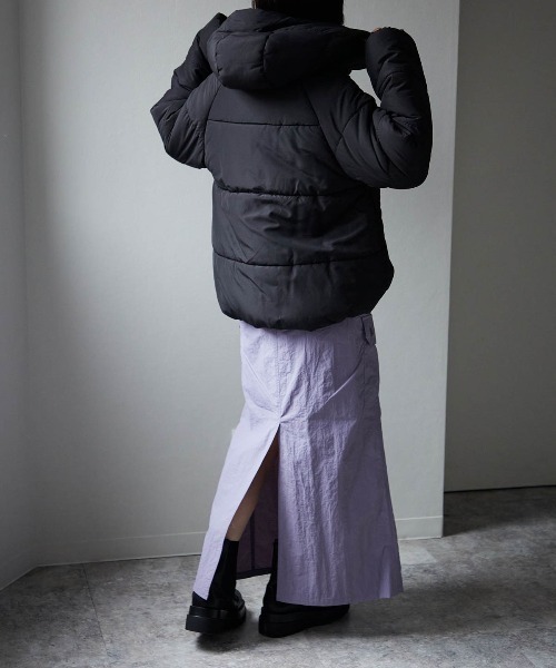 TRIANGLE PALETTE（トライアングルパレット）の「ナイロンカーゴスカート（スカート・レディース・ブルー/ブラック/カーキ/パープル・FREE）」の19枚目の写真