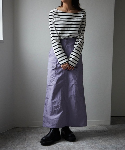 TRIANGLE PALETTE（トライアングルパレット）の「ナイロンカーゴスカート（スカート・レディース・ブルー/ブラック/カーキ/パープル・FREE）」の20枚目の写真