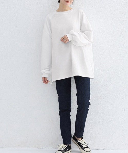 Miniministore(ミニミニストア)の「ボーダーtシャツ レディース 長袖ロンT(Tシャツ/カットソー・レディース・ホワイト/ホワイト×ブラック/ブラック×ホワイト/クリーム/ライトブラウン/ブラック/ライトグレー・L)」の17枚目の写真