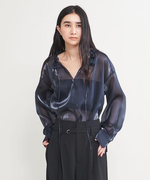 チェックシアー MARONENONFEE マーロンエノンフィ バルーンスリーブ