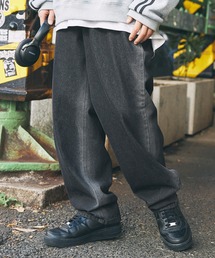 Buyer's Select/スプレープリントワイドバギーデニム