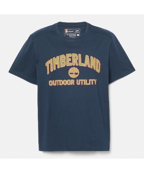 【Timberland】半袖 ロゴ Tシャツ ブルー / 送料無料 セール】メンズ 半袖 ブーツ ロゴ Tシャツ（Tシャツ/カットソー
