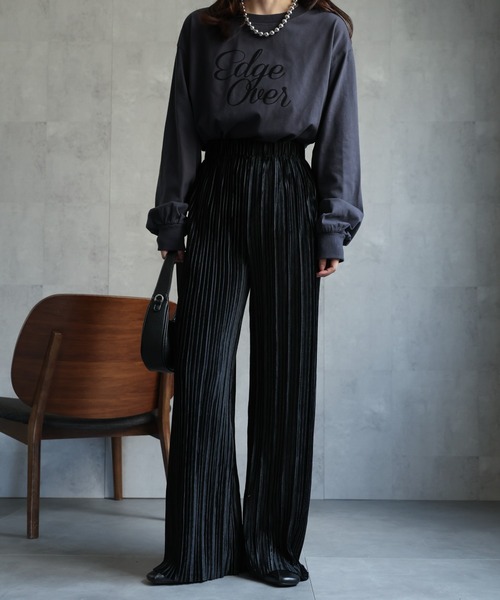 ap retro（アプレトロ）の「【選べる】プリーツイージーパンツ / ベロア / メタリック（その他パンツ・レディース・シルバー/ブラック/ゴールド/アイボリー/ブルー/ブラウン/ブラック系その他・FREE）」の17枚目の写真