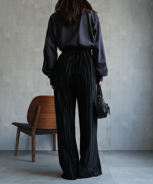 ap retro（アプレトロ）の「【選べる】プリーツイージーパンツ / ベロア / メタリック（その他パンツ・レディース・シルバー/ブラック/ゴールド/アイボリー/ブルー/ブラウン/ブラック系その他・FREE）」の10枚目の写真