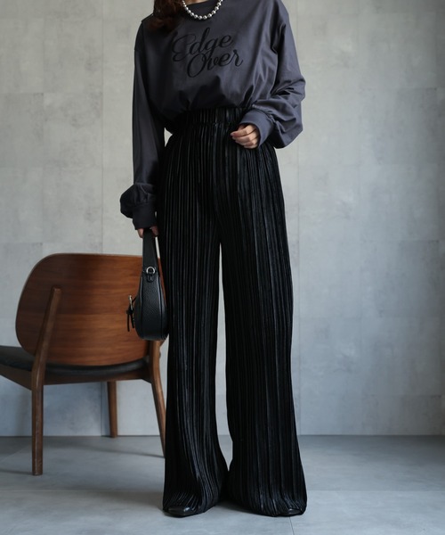 ap retro（アプレトロ）の「【選べる】プリーツイージーパンツ / ベロア / メタリック（その他パンツ・レディース・シルバー/ブラック/ゴールド/アイボリー/ブルー/ブラウン/ブラック系その他・FREE）」の16枚目の写真