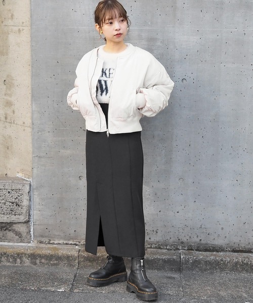 tiptop（ティップトップ）の「中綿ショート丈MA-1（MA-1・レディース・カーキ/ブラック/アイボリー・FREE）」の8枚目の写真