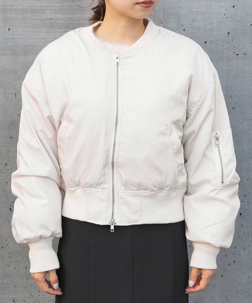 tiptop（ティップトップ）の「中綿ショート丈MA-1（MA-1・レディース・カーキ/ブラック/アイボリー・FREE）」の12枚目の写真