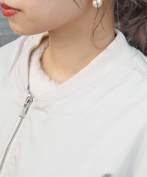 tiptop（ティップトップ）の「中綿ショート丈MA-1（MA-1・レディース・カーキ/ブラック/アイボリー・FREE）」の13枚目の写真