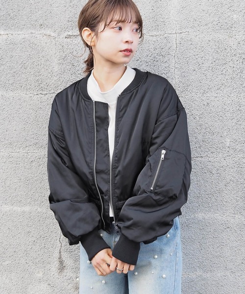 tiptop（ティップトップ）の「中綿ショート丈MA-1（MA-1・レディース・カーキ/ブラック/アイボリー・FREE）」の17枚目の写真