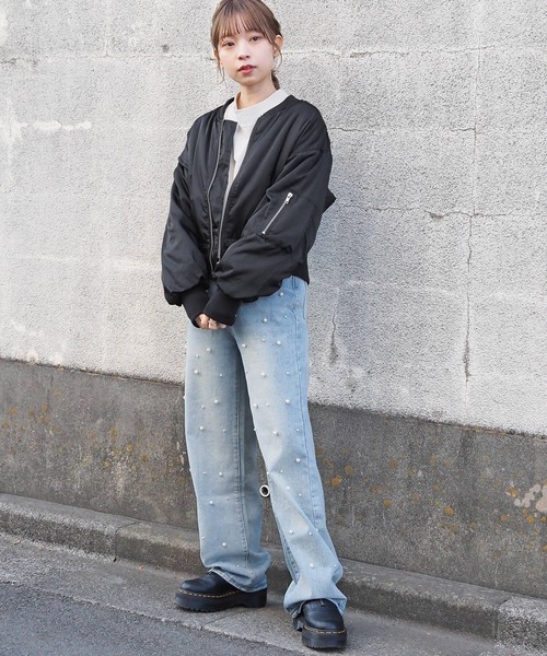 tiptop（ティップトップ）の「中綿ショート丈MA-1（MA-1・レディース・カーキ/ブラック/アイボリー・FREE）」の19枚目の写真