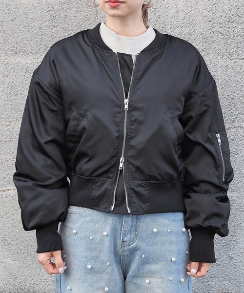 tiptop（ティップトップ）の「中綿ショート丈MA-1（MA-1・レディース・カーキ/ブラック/アイボリー・FREE）」の22枚目の写真