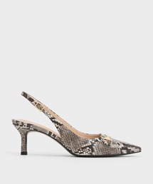 CHARLES & KEITH（チャールズ & キース）の「ホースビット ポインデッドトゥスリングバックパンプス（パンプス）」
