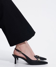 GUCCI 黒いポインテッドトゥスリングバックハイヒール CHARLES & KEITH｜チャールズ＆キースのパンプス（ポインテッドトゥ