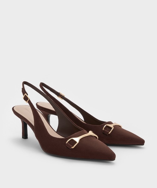 CHARLES & KEITH(チャールズ & キース)の「ホースビット ポインデッドトゥスリングバックパンプス(パンプス・レディース・その他3/ブラック/オフホワイト/ブラウン系その他7/アイボリー・22.5cm/23cm/23.5cm/24.5cm/25cm/22cm)」の11枚目の写真