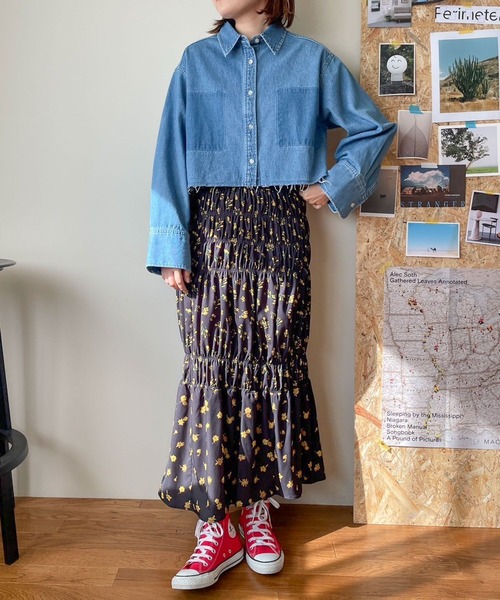 LOWRYS FARM（ローリーズファーム）の「デニムショートシャツ　991738（シャツ/ブラウス・レディース・ブルー系その他/ブルー・FREE）」の6枚目の写真