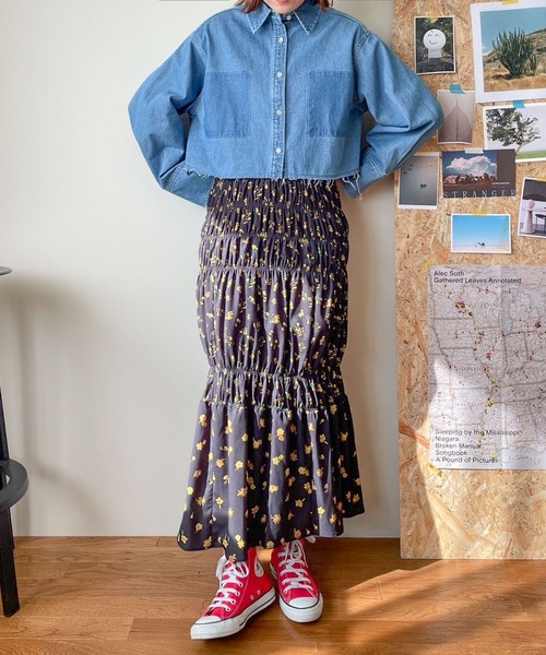 LOWRYS FARM（ローリーズファーム）の「デニムショートシャツ　991738（シャツ/ブラウス・レディース・ブルー系その他/ブルー・FREE）」の8枚目の写真