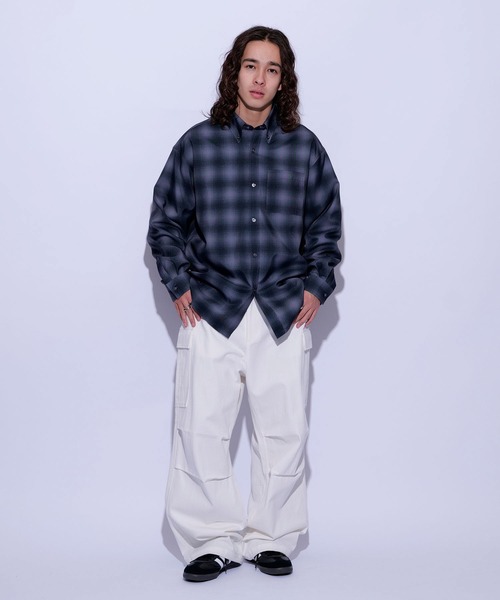 re_k by JUNRED（レクバイジュンレッド）の「re_k by JUNRED / オーバーワイドカーゴパンツ（カーゴパンツ・メンズ・ブラック/ホワイト/グリーン系その他2・L/S/M）」の9枚目の写真