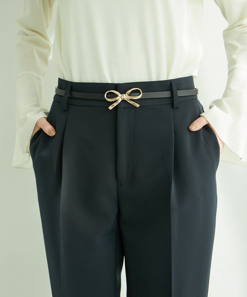 ROPE' PICNIC（ロペピクニック）の「10ｍｍリボンバックルスライドベルト（ベルト・レディース・ブラック/キナリ・FREE）」の2枚目の写真