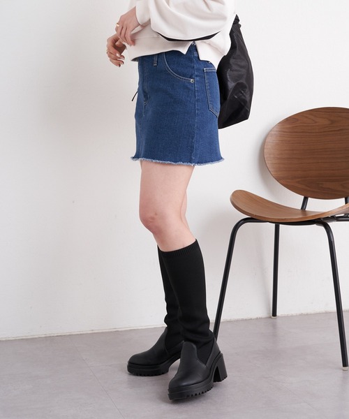 Chico（チコ）の「【2サイズ展開/セットアップ対応】ハートプリントローライズダメージデニムミニスカート（デニムスカート・レディース・グレー/スカイブルー/ブルー・1/0）」の22枚目の写真