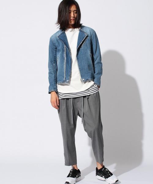 MONKEY TIME（モンキータイム）の「＜monkey time＞∴ TW/サージ 2P サルエルアンクルパンツ◆（その他パンツ・メンズ・グレー/ブラック・LARGE/MEDIUM/SMALL）」の7枚目の写真