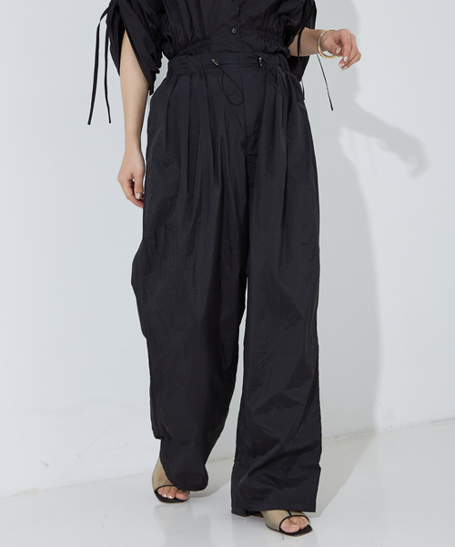 NOMINE（ノミネ）の「【セットアップ着用可】ワッシャーバックドロストパンツ（その他パンツ・レディース・ブラック/ホワイト/パープル/ライトグレー・S/M）」の2枚目の写真