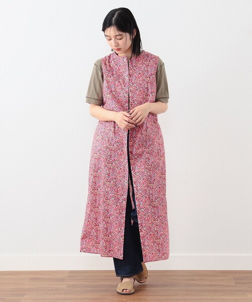 BEAMS BOY(ビームスボーイ)の「BEAMS BOY / リバティ ベルト ノースリーブ ワンピース(ワンピース・レディース・ピンク/ブラック・ONE SIZE)」の3枚目の写真