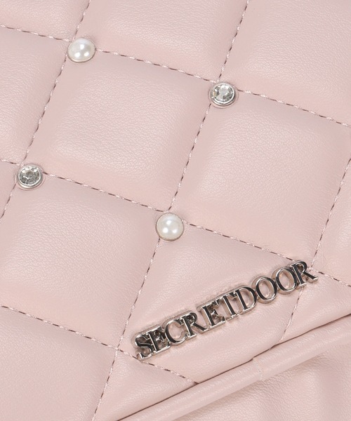 SecretDoor(シークレットドア)の「ショルダーバッグ ビジュー パール キルティング ナッツ 地雷 量産(ショルダーバッグ・レディース・ブラック/ピンク/アイボリー・FREE)」の18枚目の写真