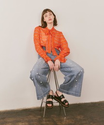LOULOU WILLOUGHBY | 【LOULOU WILLOUGHBY】パールデニムバギーパンツ(デニムパンツ)