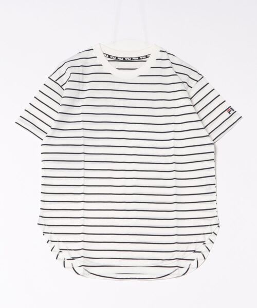FILA(フィラ)の「【FILA/フィラ】レディースボーダー半袖Tシャツ 吸水速乾(Tシャツ/カットソー・レディース・ネイビー/トリコロール/ダークグリーン・MEDIUM/LARGE/X-LARGE)」の4枚目の写真
