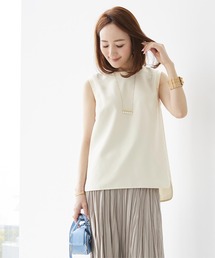 UR'S | サテン切替ノースリーブトップス(タンクトップ)