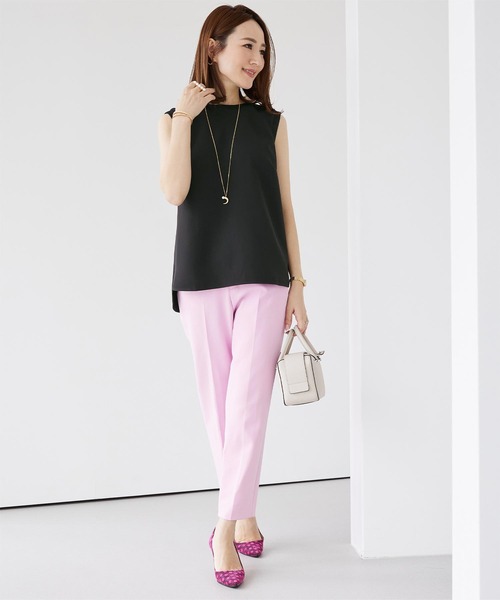 UR'S（ユアーズ）の「サテン切替ノースリーブトップス（タンクトップ・レディース・アイボリー/ブラック/グリーン・M/L/S）」の7枚目の写真