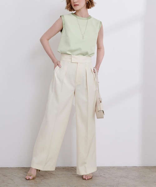 UR'S（ユアーズ）の「サテン切替ノースリーブトップス（タンクトップ・レディース・アイボリー/ブラック/グリーン・M/L/S）」の22枚目の写真