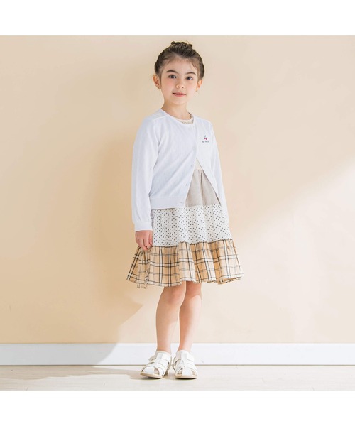Noeil aime BeBe(ノイユエイムベベ)の「ファンシーハニカムカーディガン(90~130cm)(カーディガン/ボレロ・キッズ・ホワイト・100cm/130cm/120cm/110cm/90cm)」の12枚目の写真