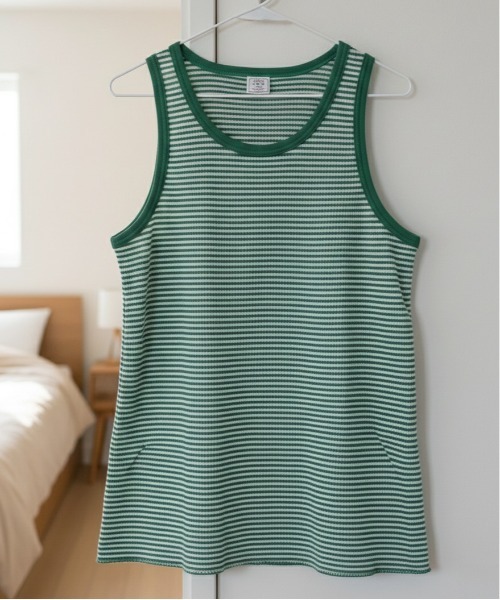 JEMORGAN（ジェーイーモーガン）の「【JEMORGAN / ジェーイーモーガン】ワッフルボーダータンクトップ　パック（タンクトップ・メンズ・ワイン/グレー/ネイビー/グリーン・M/XL/L）」の3枚目の写真