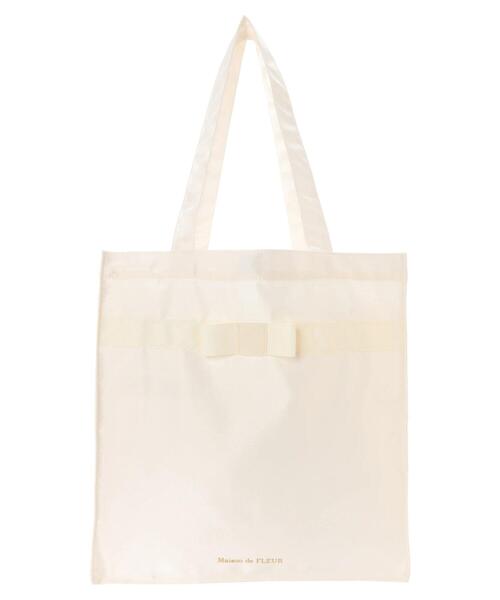 Maison de FLEUR｜リボンサテンスクエアトートバッグ | Rakuten