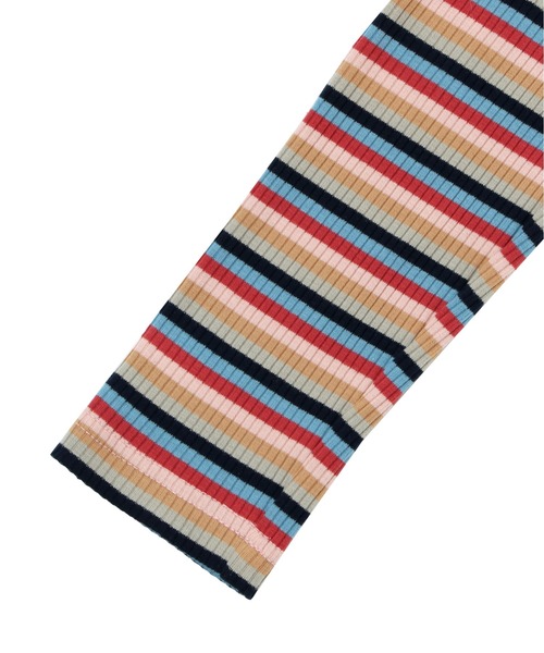 PUNYUS（プニュズ）の「マルチボーダーハイネックトップス（Tシャツ/カットソー・レディース・グリーン/ネイビー/パープル・1/2/3/4）」の22枚目の写真