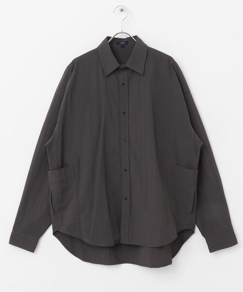 ITEMS URBANRESEARCH（アイテムズ アーバンリサーチ）の「タスランナイロン サイドポケット長袖シャツ（シャツ/ブラウス・メンズ・ブラック/チャコールグレー・LARGE/MEDIUM）」の19枚目の写真