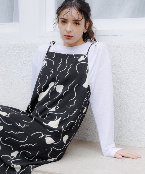 希少＊未使用＊yukiemon3L＊フランシュリッペ＊デパートメント柄ワンピース セール】幾何モチーフキャミワンピース / 112093（ワンピース