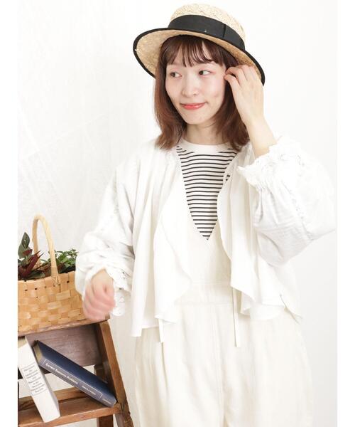 Samansa Mos2(サマンサ モスモス)の「【オーガニックコットン】レースボレロブラウス(シャツ/ブラウス・レディース・オフホワイト/ブラック/ベージュ・F)」の5枚目の写真