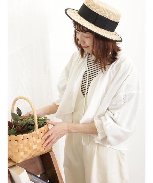 Samansa Mos2(サマンサ モスモス)の「【オーガニックコットン】レースボレロブラウス(シャツ/ブラウス・レディース・オフホワイト/ブラック/ベージュ・F)」の6枚目の写真