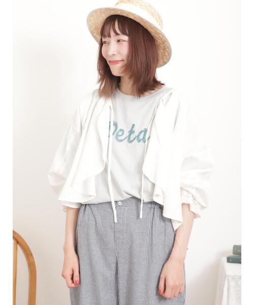 Samansa Mos2(サマンサ モスモス)の「【オーガニックコットン】レースボレロブラウス(シャツ/ブラウス・レディース・オフホワイト/ブラック/ベージュ・F)」の10枚目の写真