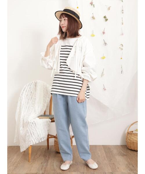 Samansa Mos2(サマンサ モスモス)の「【オーガニックコットン】レースボレロブラウス(シャツ/ブラウス・レディース・オフホワイト/ブラック/ベージュ・F)」の13枚目の写真