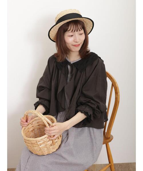 Samansa Mos2(サマンサ モスモス)の「【オーガニックコットン】レースボレロブラウス(シャツ/ブラウス・レディース・オフホワイト/ブラック/ベージュ・F)」の17枚目の写真