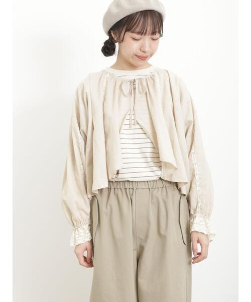 Samansa Mos2(サマンサ モスモス)の「【オーガニックコットン】レースボレロブラウス(シャツ/ブラウス・レディース・オフホワイト/ブラック/ベージュ・F)」の20枚目の写真