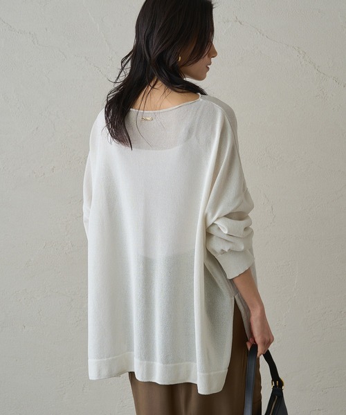 新品タグ付き　ラウンジドレス　和紙天竺ニット　ブラック　フリーサイズ　黒 LOUNGEDRESS（ラウンジドレス）の「和紙天竺ニット（ニット