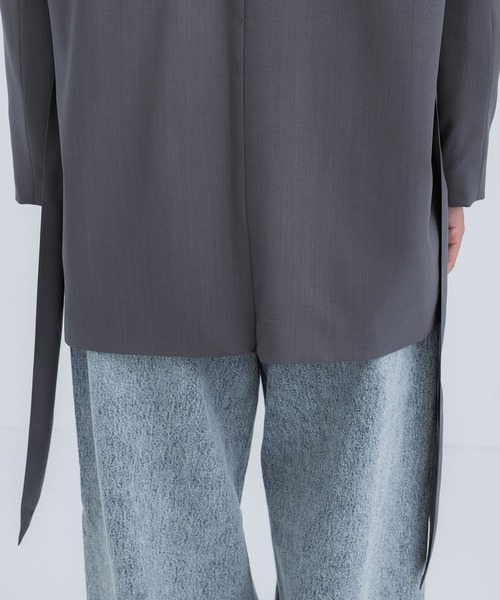 Dessin de Mode（デッサンドモード）の「【Dessin de mode/デッサンデモード】《STUDIOUS別注》バックジップオーバージャケット（テーラードジャケット・レディース・ブラウン/ダークグレー・1）」の19枚目の写真