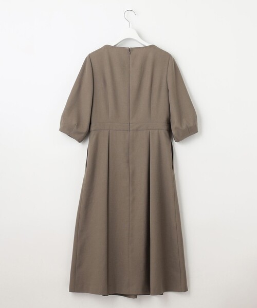 23区 L（ニジュウサンクオオキイサイズ）の「【接触冷感/速乾】ドライタッチスラブツイル ワンピース（ワンピース・レディース・ネイビー系/ブラウン系・44/50/48/46）」の4枚目の写真