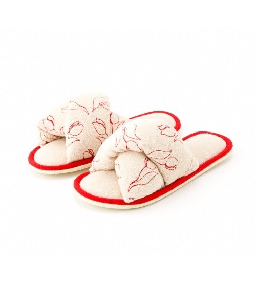 Casselini（キャセリーニ）の「Casselini HOME(キャセリーニ ホーム)パイル刺繍ルームシューズ（ルームシューズ/スリッパ・レディース・ブルー/アイボリー/ピンク・FREE）」の10枚目の写真